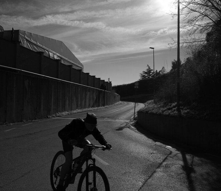 Cyclist at sunset