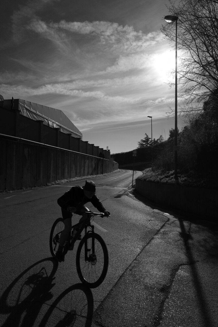 Cyclist at sunset